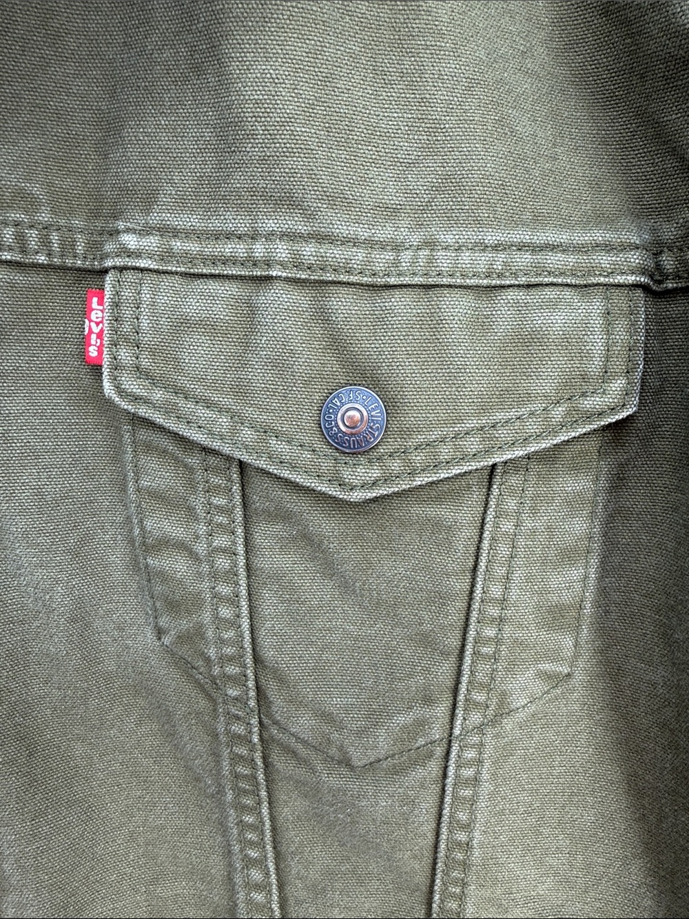 Levi's Olive Sherpa-Lined Cotton Canvas Jacket - Picture 4 of 9
